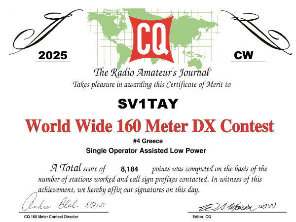 CQ 160 2025 CW